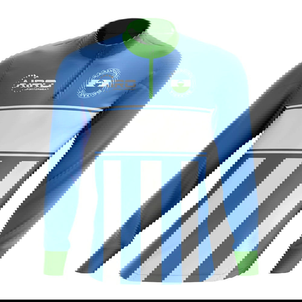 Kabardino-Balkaria Concept Football Half Zip Midlayer Top (Sky Blue-White)