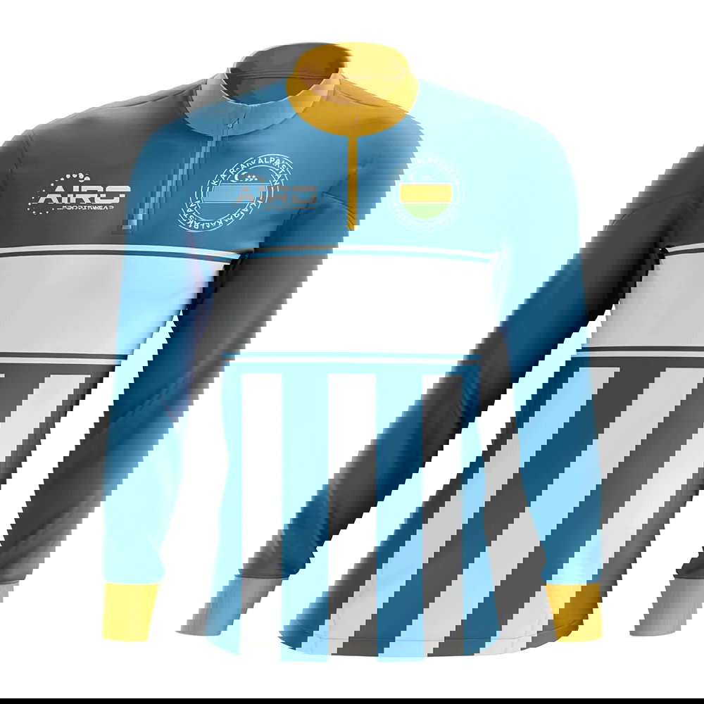 Karakalpakstan Concept Football Half Zip Midlayer Top (Sky Blue-White)