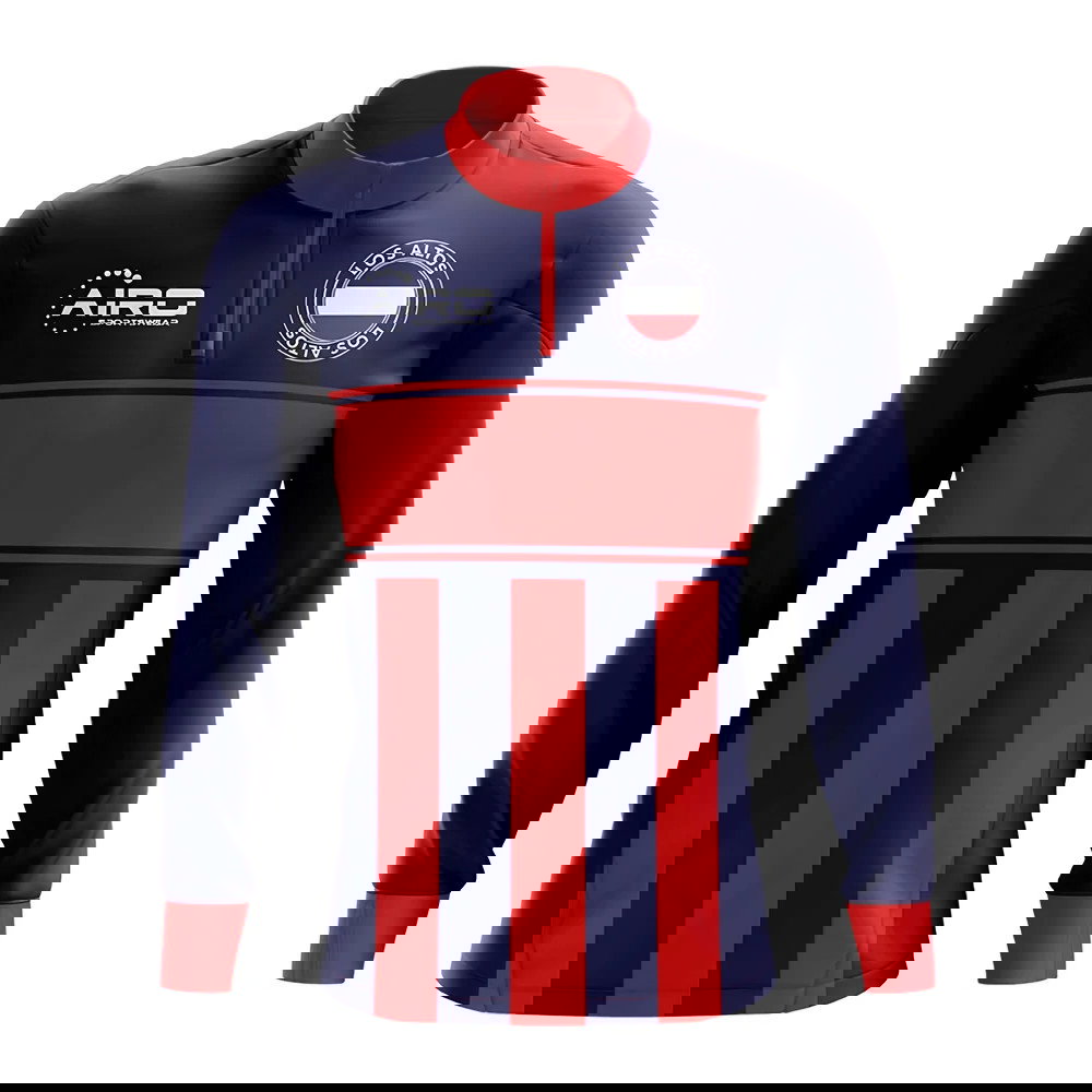 Los Altos Concept Football Half Zip Midlayer Top (Blue-Red)