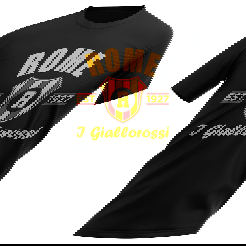 Roma Established Football T-Shirt (Black)