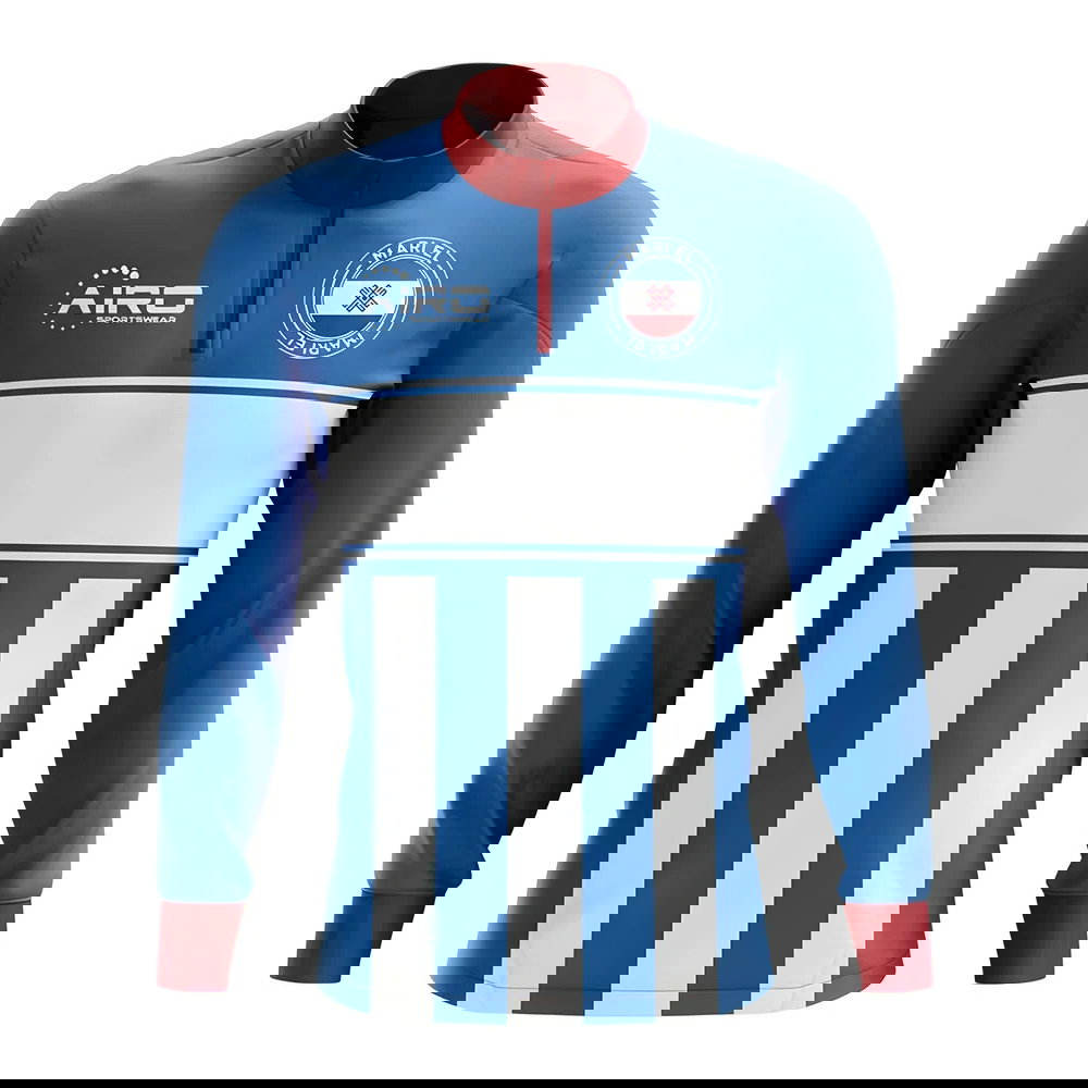 Mari El Concept Football Half Zip Midlayer Top (Blue-White)