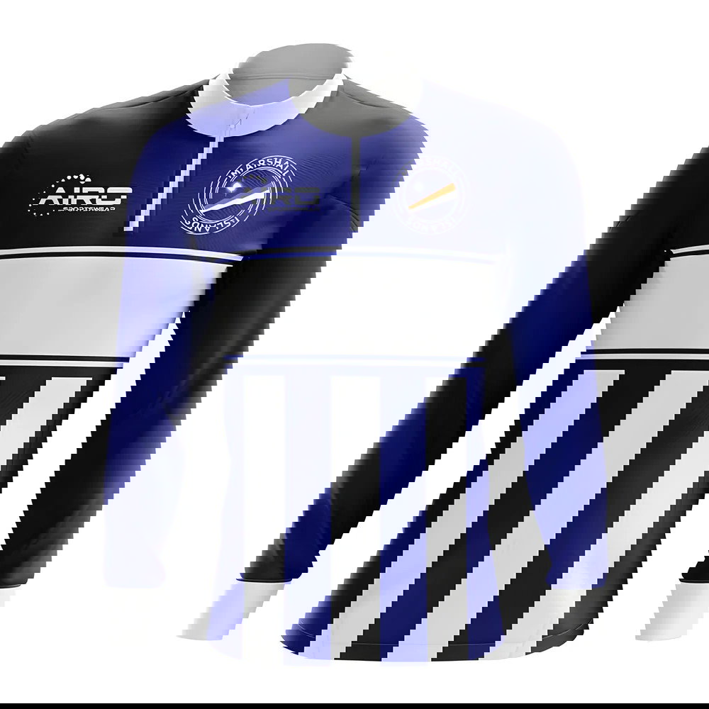 Marshall Islands Concept Football Half Zip Midlayer Top (Navy-white)