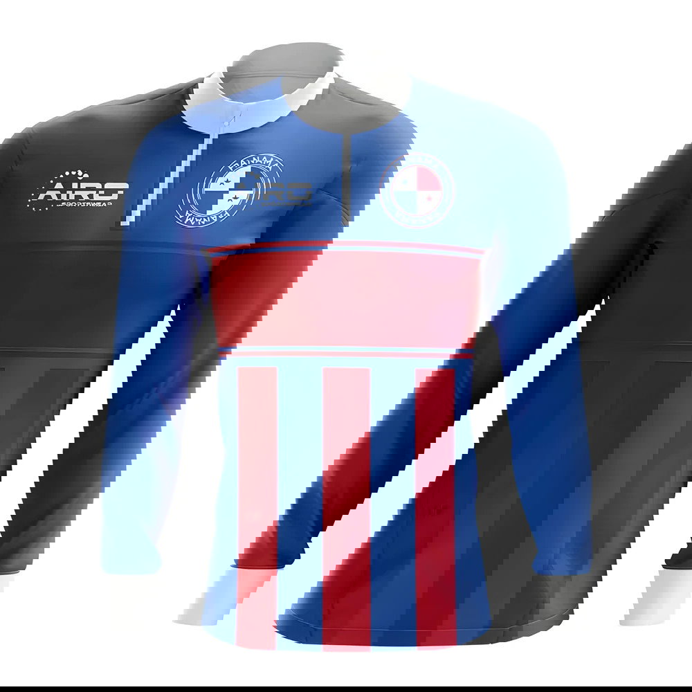 Panama Concept Football Half Zip Midlayer Top (Blue-Red)