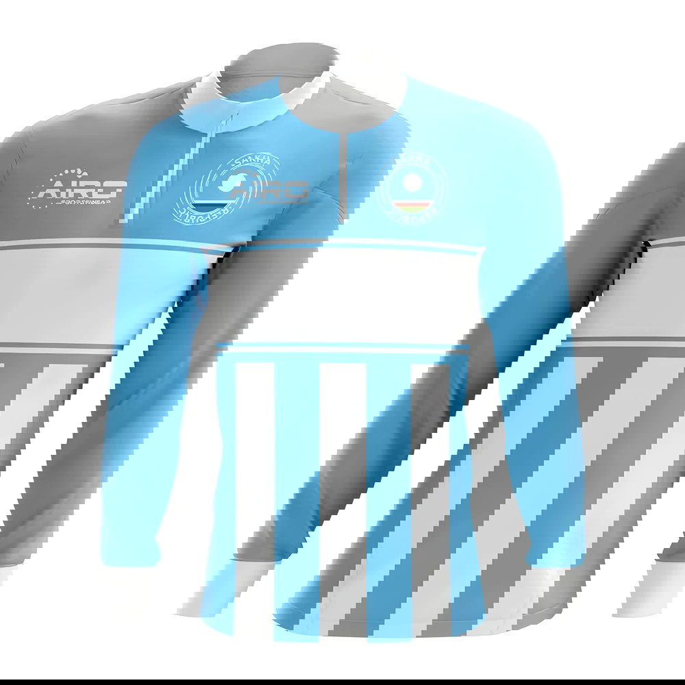 Sakha Republic Concept Football Half Zip Midlayer Top (Sky Blue-White)