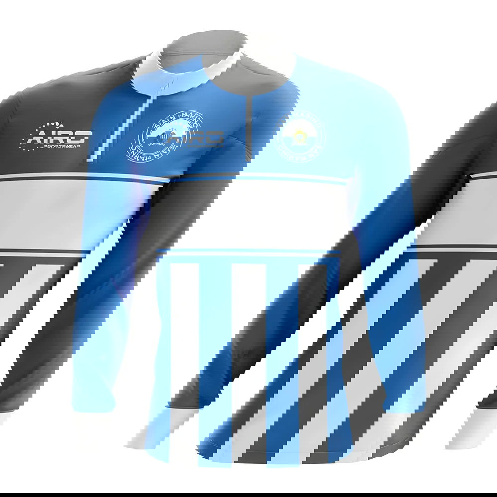 San Marino Concept Football Half Zip Midlayer Top (Blue-White)