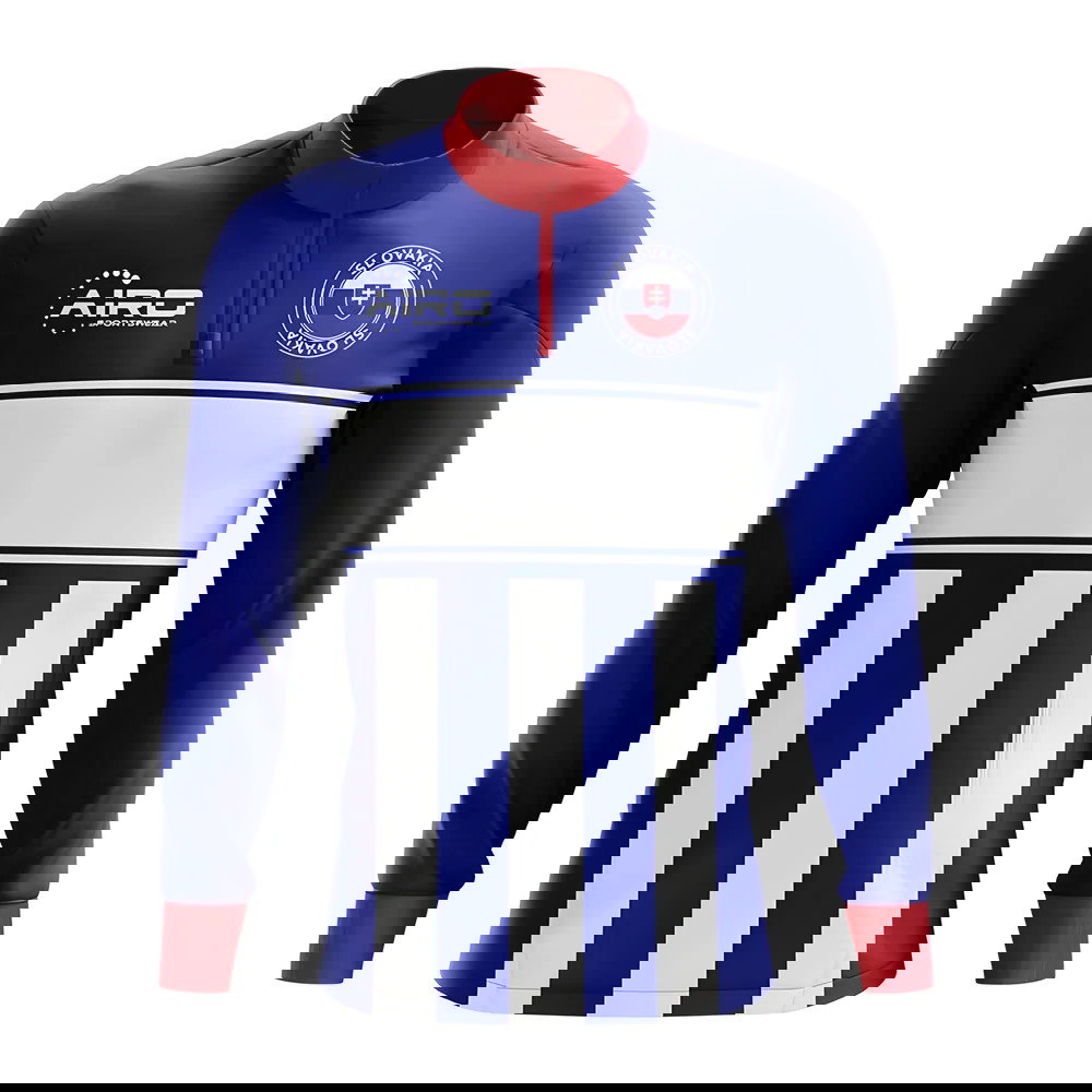 Slovakia Concept Football Half Zip Midlayer Top (Blue-White)