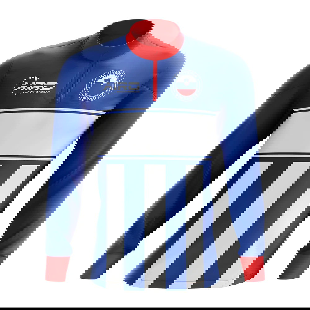 Slovenia Concept Football Half Zip Midlayer Top (Blue-White)