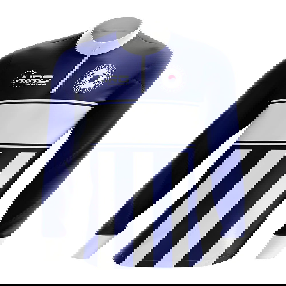 South Korea Concept Football Half Zip Midlayer Top (Navy-White)