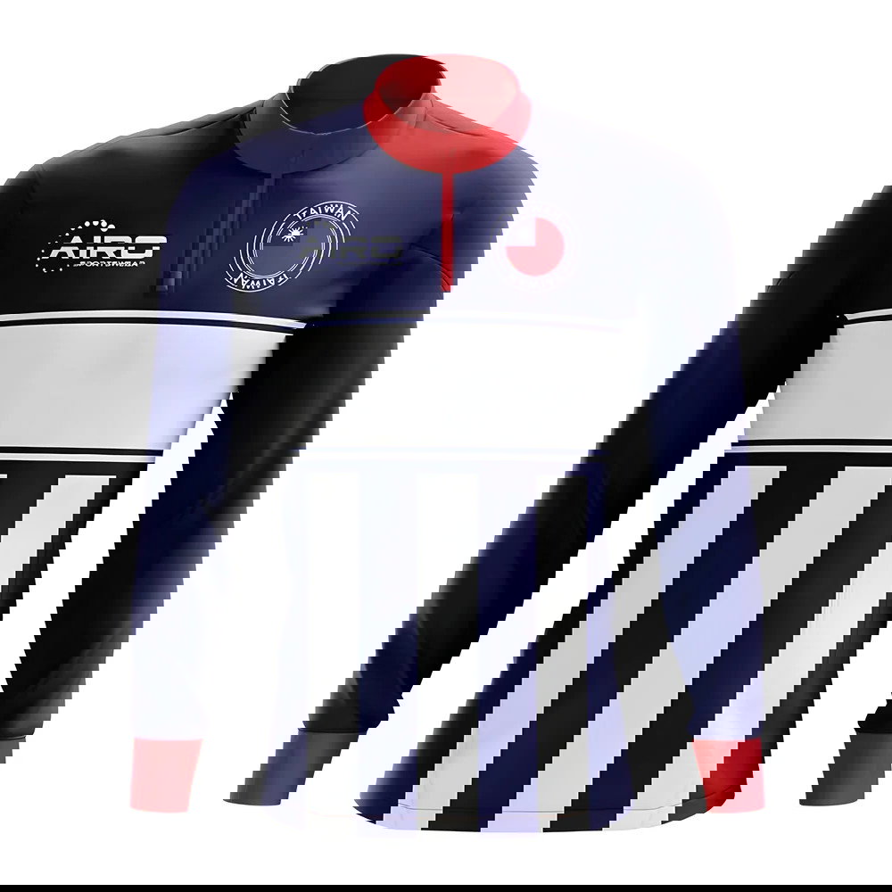 Taiwan Concept Football Half Zip Midlayer Top (Blue-White)