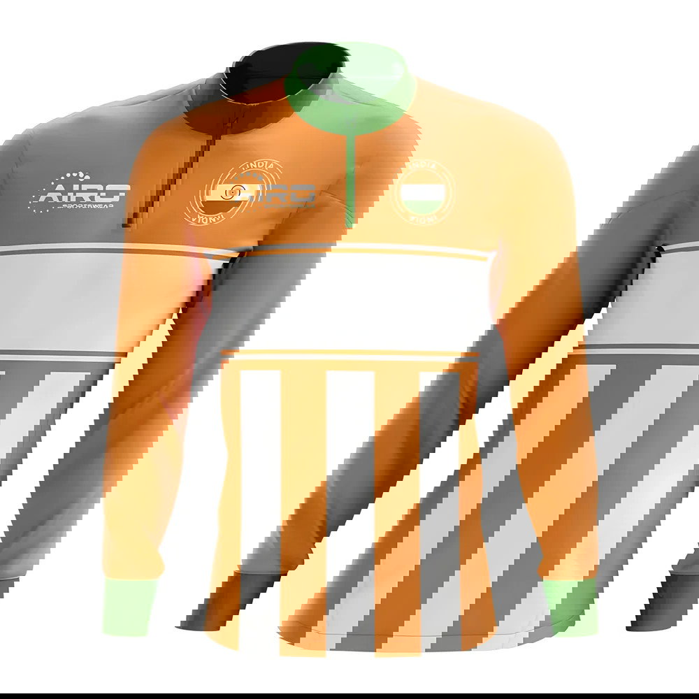 India Concept Football Half Zip Midlayer Top (Orange-White)