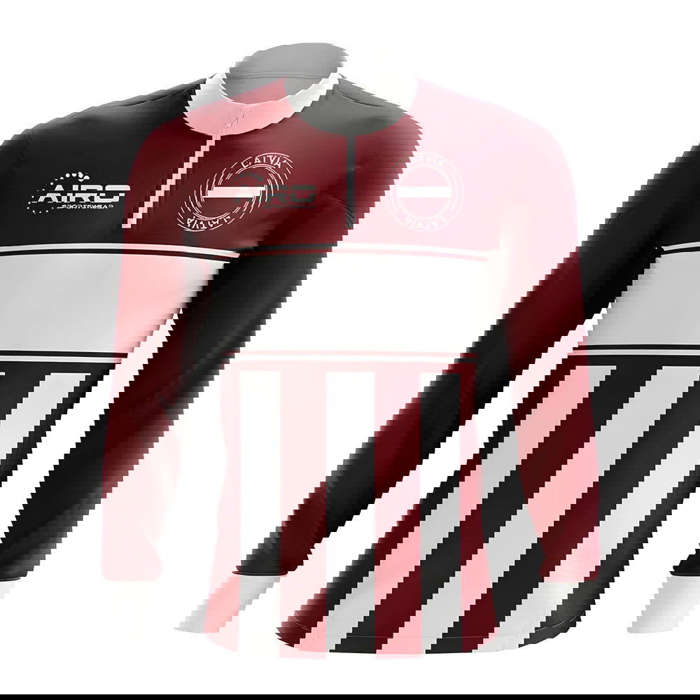 Latvia Concept Football Half Zip Midlayer Top (Maroon-White)