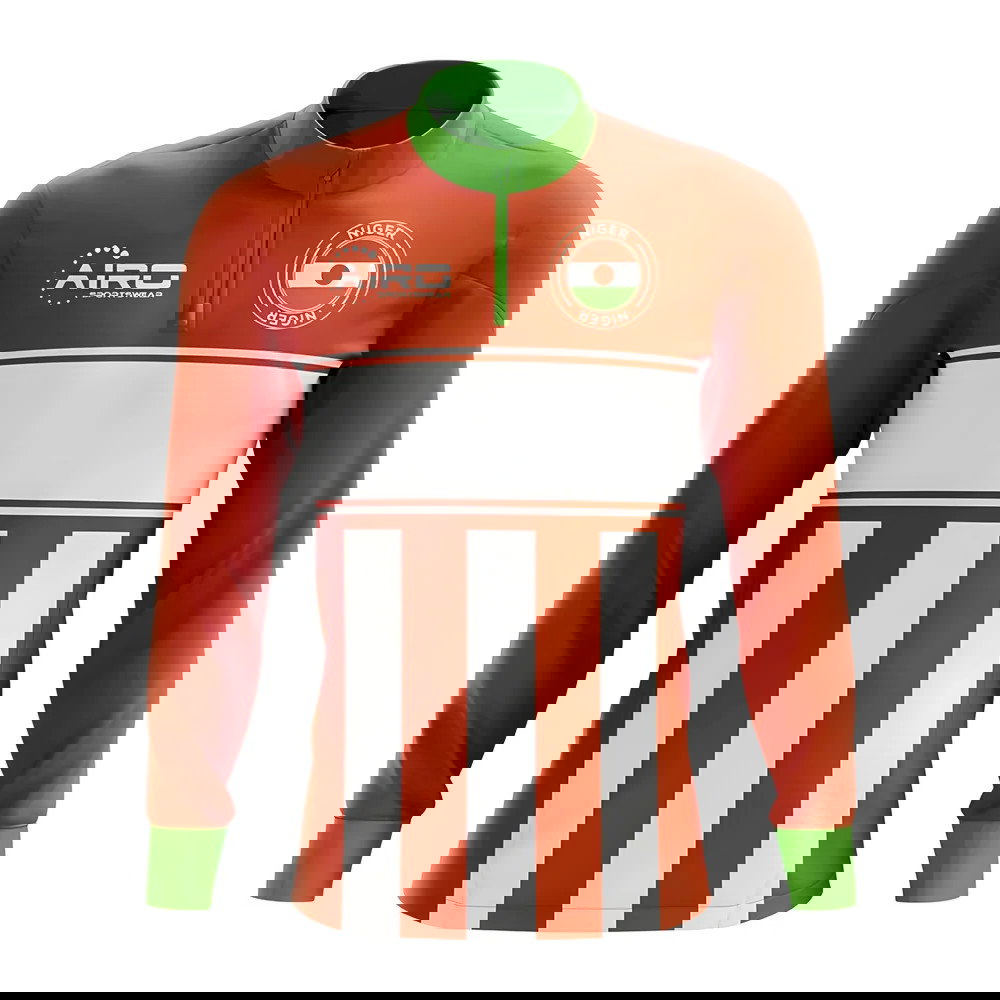 Niger Concept Football Half Zip Midlayer Top (Orange-White)