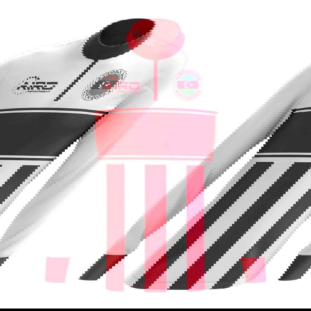 Azerbaijan Concept Football Half Zip Midlayer Top (White-Red)