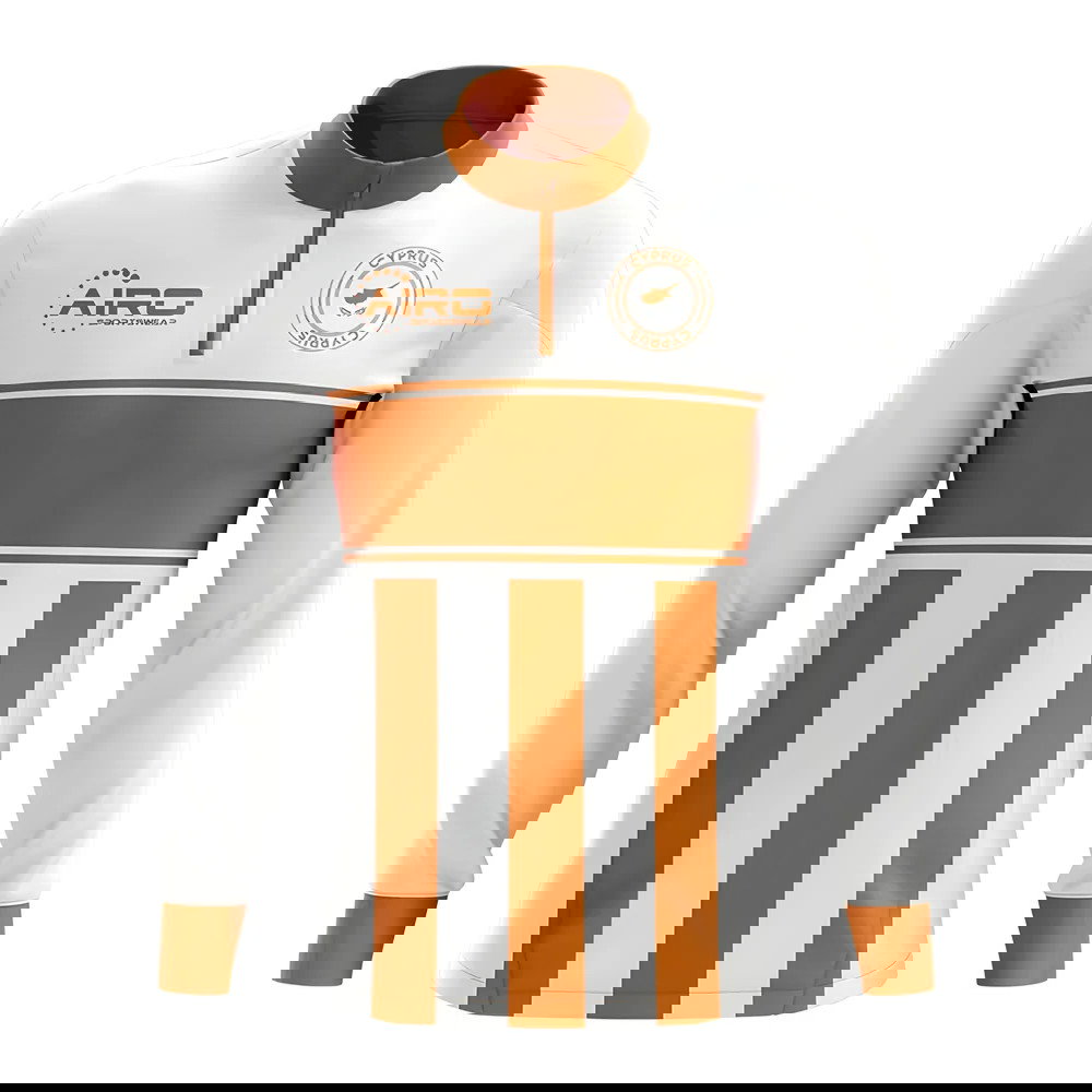 Cyprus Concept Football Half Zip Midlayer Top (White-Orange)