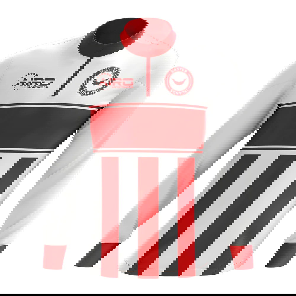 Easter Island Concept Football Half Zip Midlayer Top (White-Red)