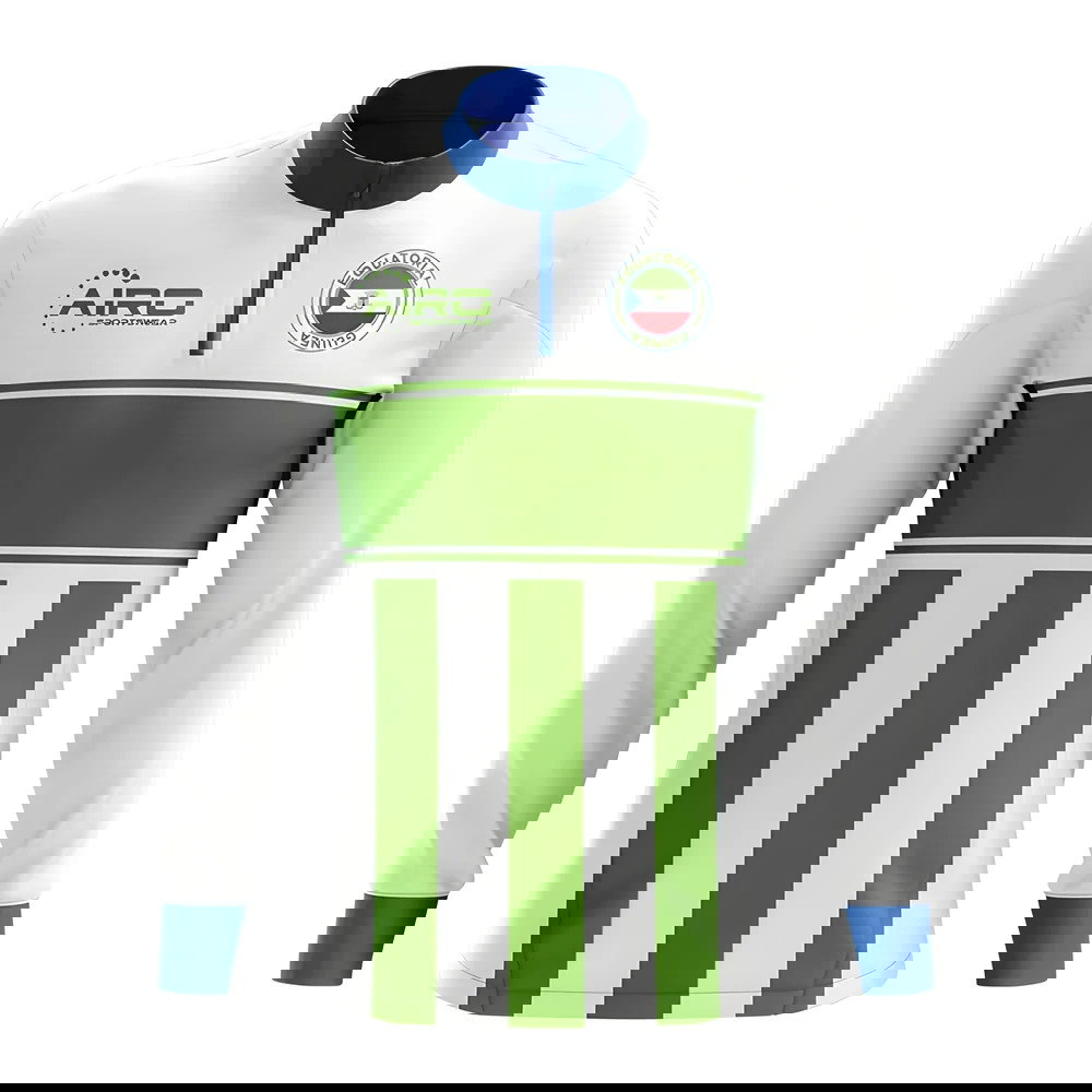 Equatorial Guinea Concept Football Half Zip Midlayer Top (White-Green)