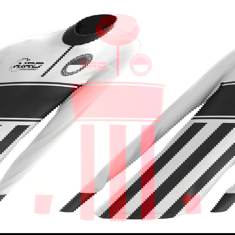 Indonesia Concept Football Half Zip Midlayer Top (White-Red)