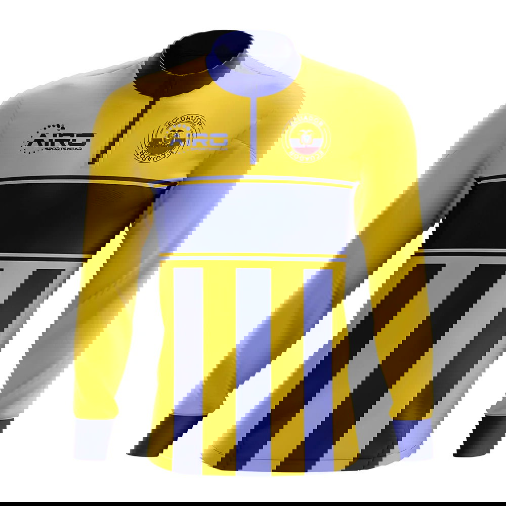 Ecuador Concept Football Half Zip Midlayer Top (Yellow-Blue)