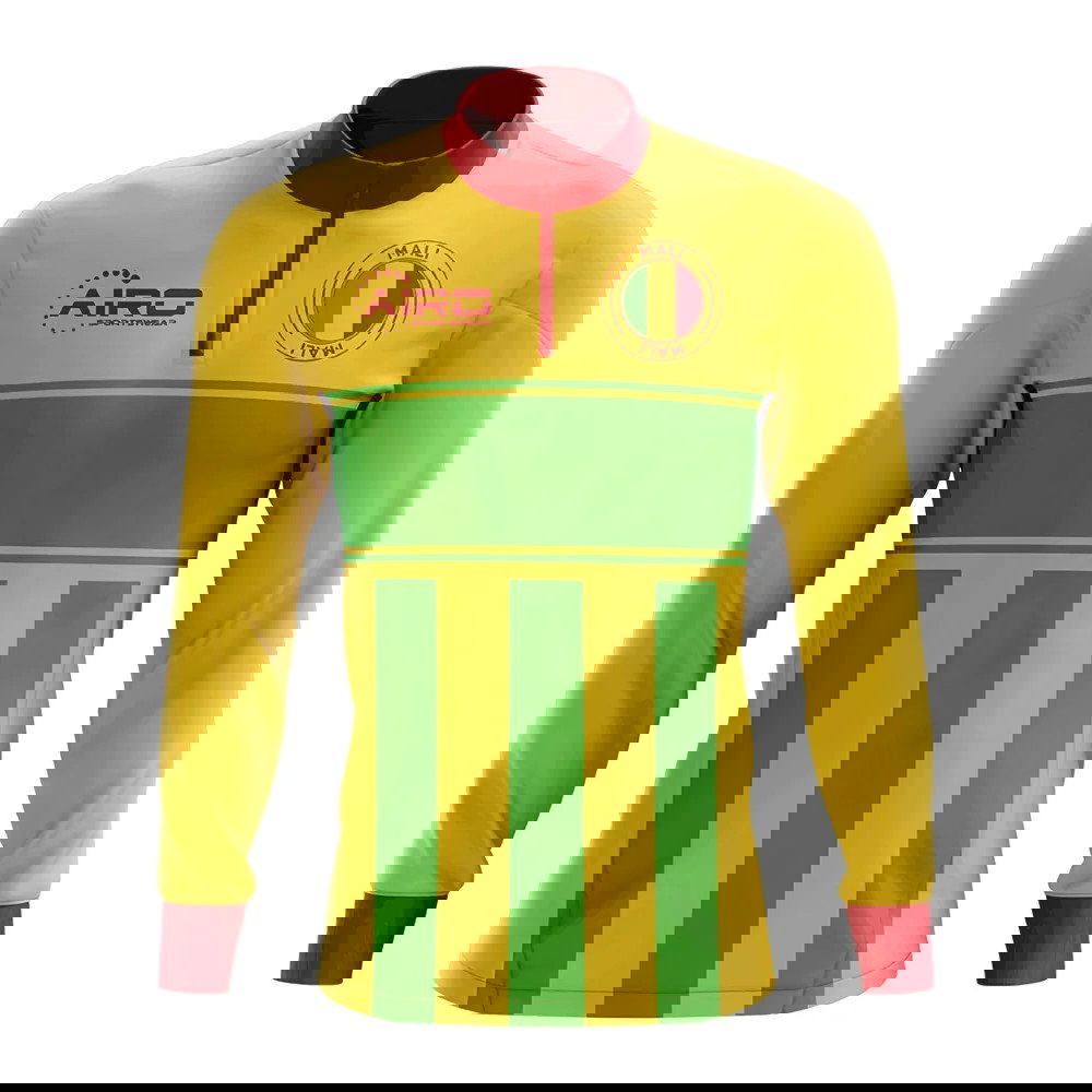 Mali Concept Football Half Zip Midlayer Top (Yellow-Green)