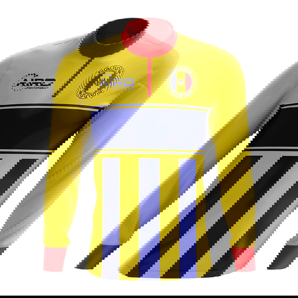 Moldova Concept Football Half Zip Midlayer Top (Yellow-Blue)