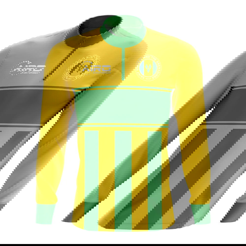 Saint Vincent and Grenadines Concept Football Half Zip Midlayer Top (Yellow-Green)
