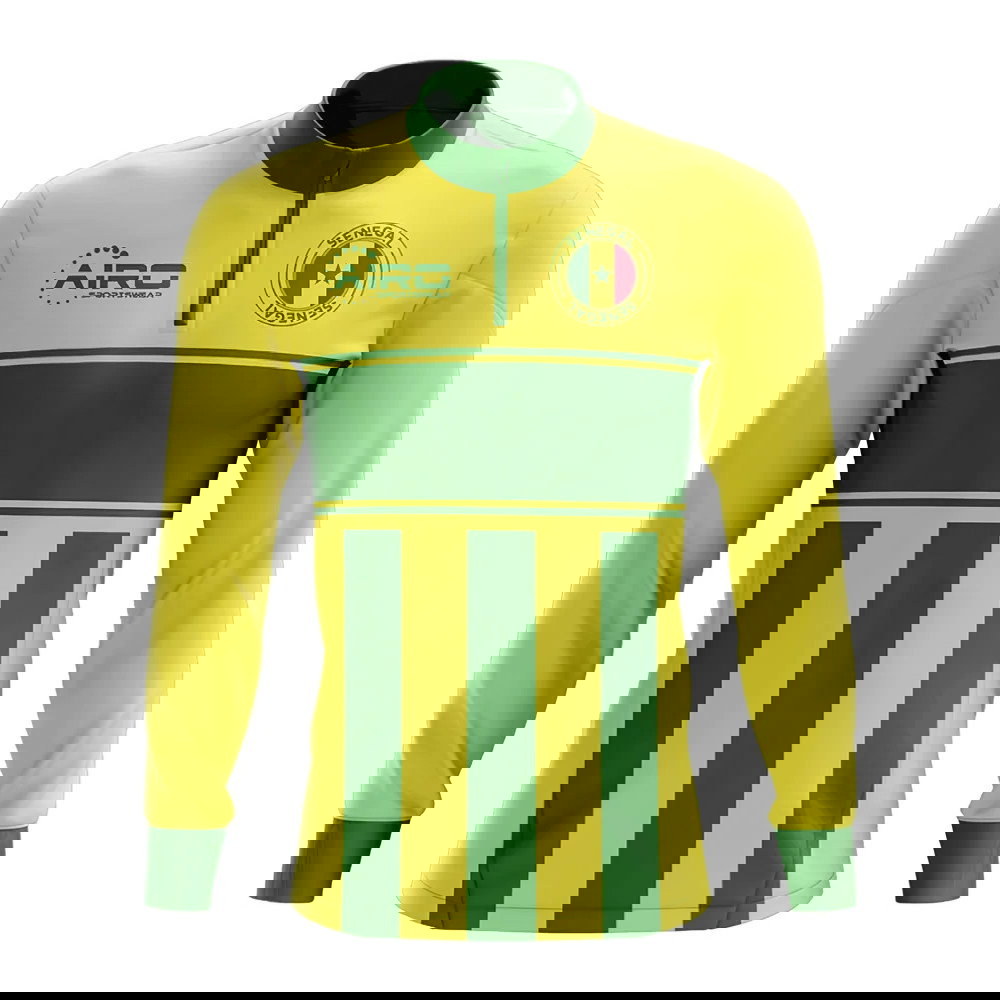 Senegal Concept Football Half Zip Midlayer Top (Yellow-Green)