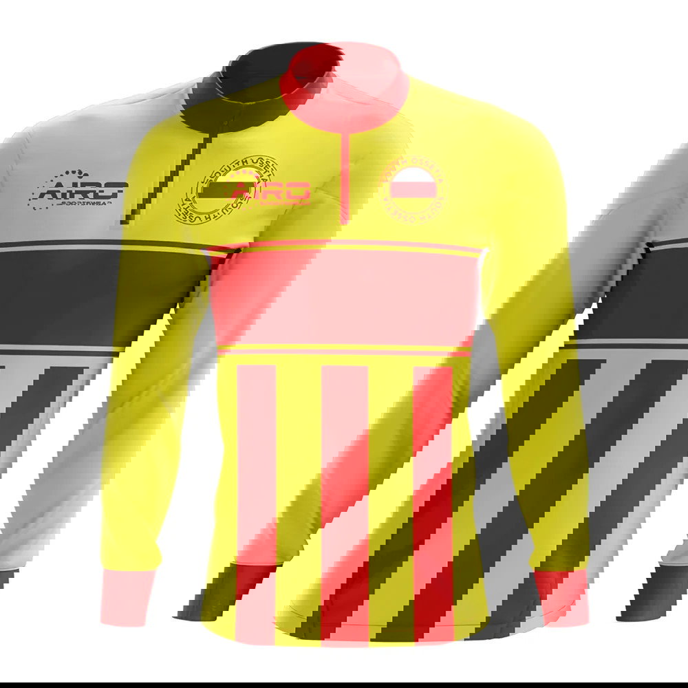 South Ossetia Concept Football Half Zip Midlayer Top (Yellow-Red)