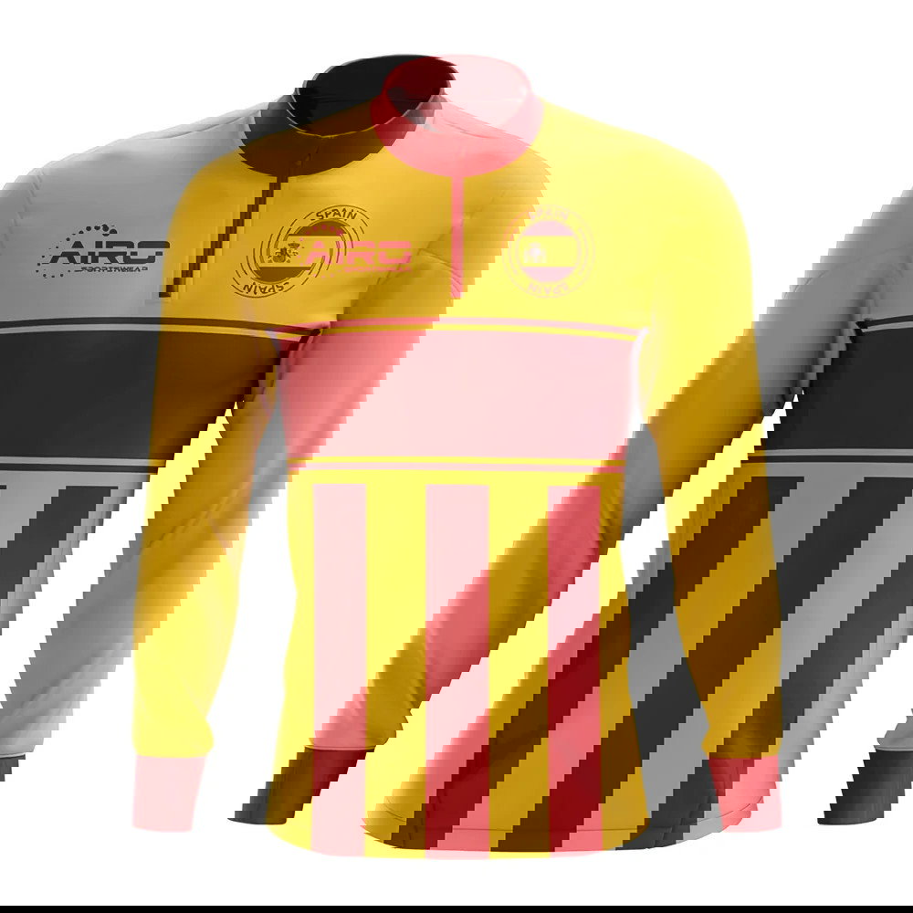 Spain Concept Football Half Zip Midlayer Top (Yellow-Red)