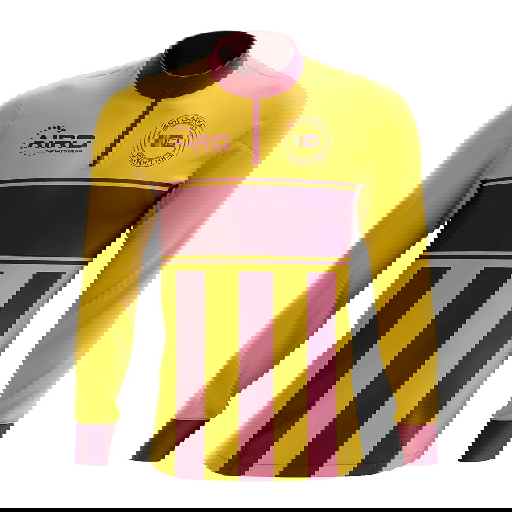 Sri Lanka Concept Football Half Zip Midlayer Top (Yellow-Red)