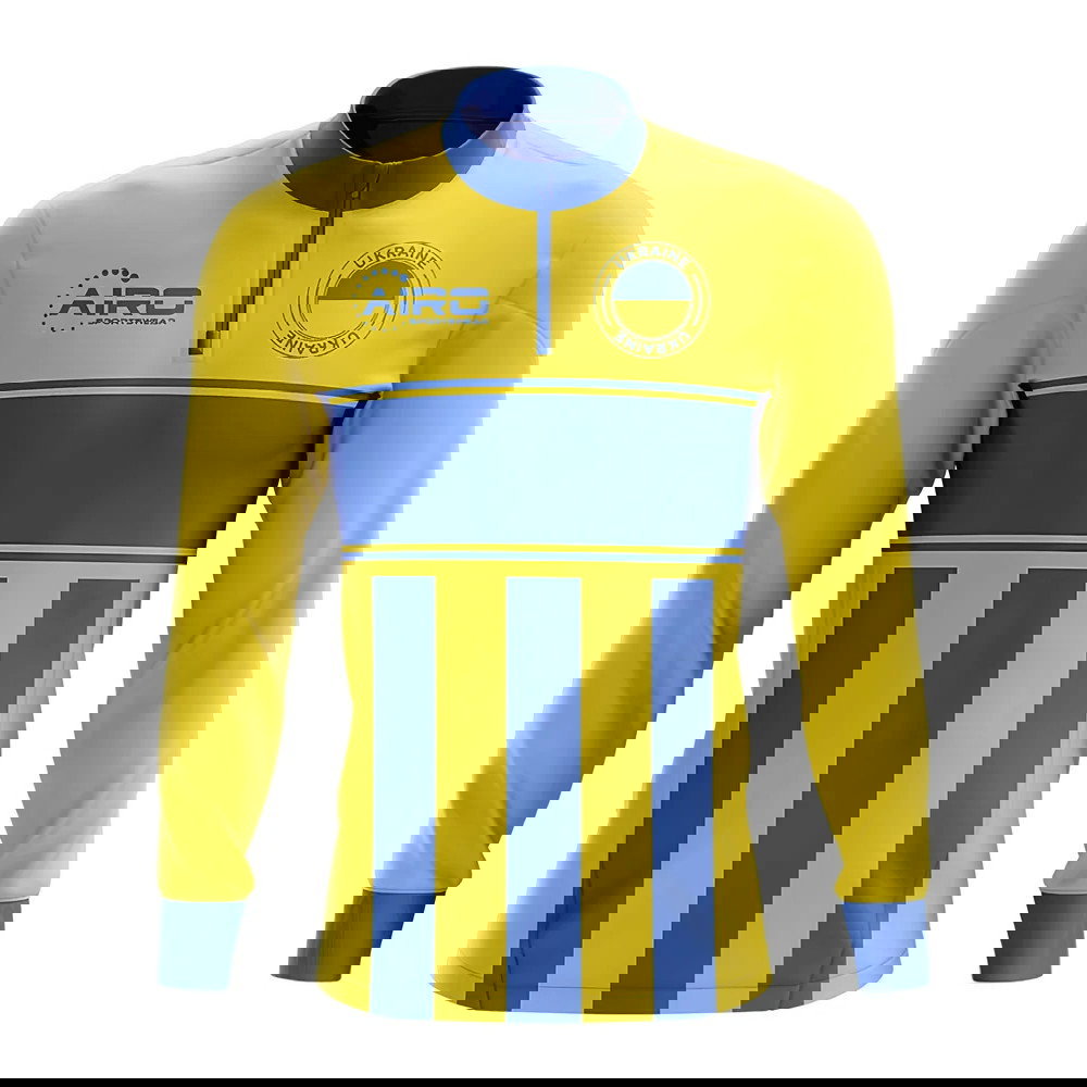 Ukraine Concept Football Half Zip Midlayer Top (Yellow-Blue)