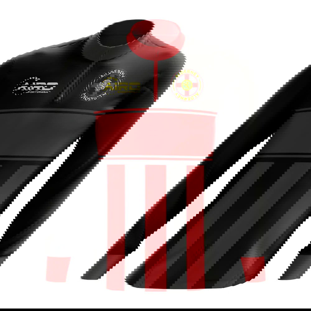 Alderney Concept Football Half Zip Midlayer Top (Black-Red)