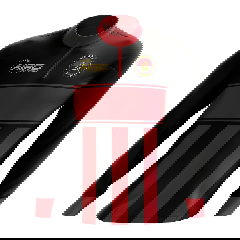 Angola Concept Football Half Zip Midlayer Top (Black-Red)