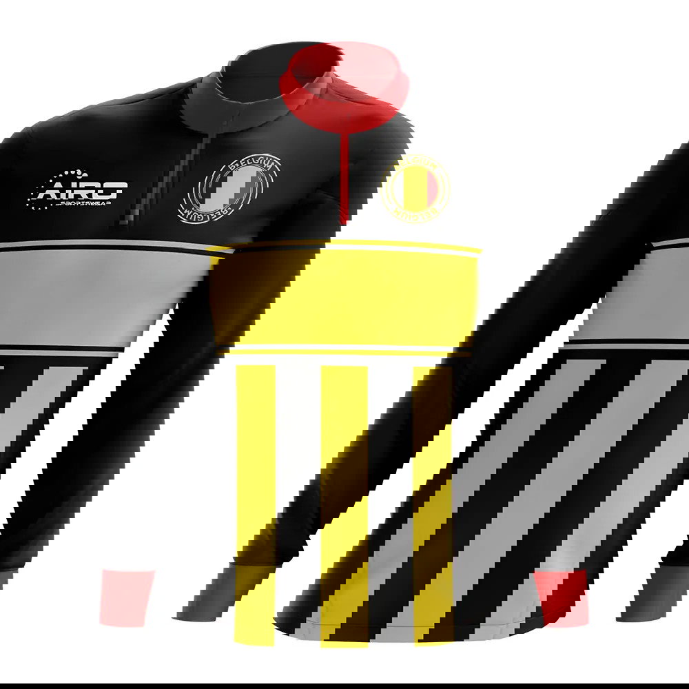 Belgium Concept Football Half Zip Midlayer Top (Black-Yellow)