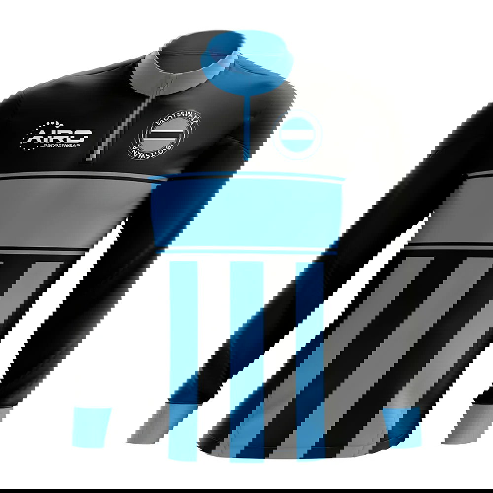 Botswana Concept Football Half Zip Midlayer Top (Black-Blue)