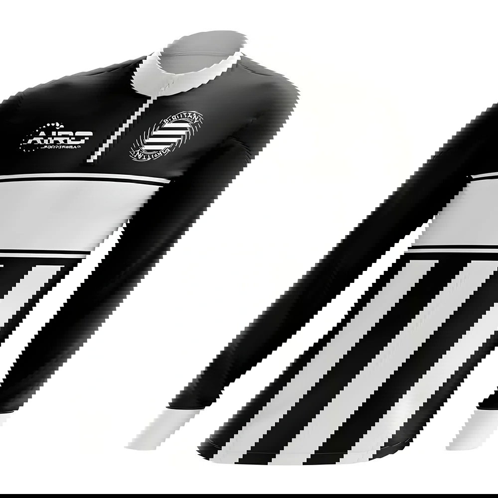 Brittany Concept Football Half Zip Midlayer Top (Black-White)