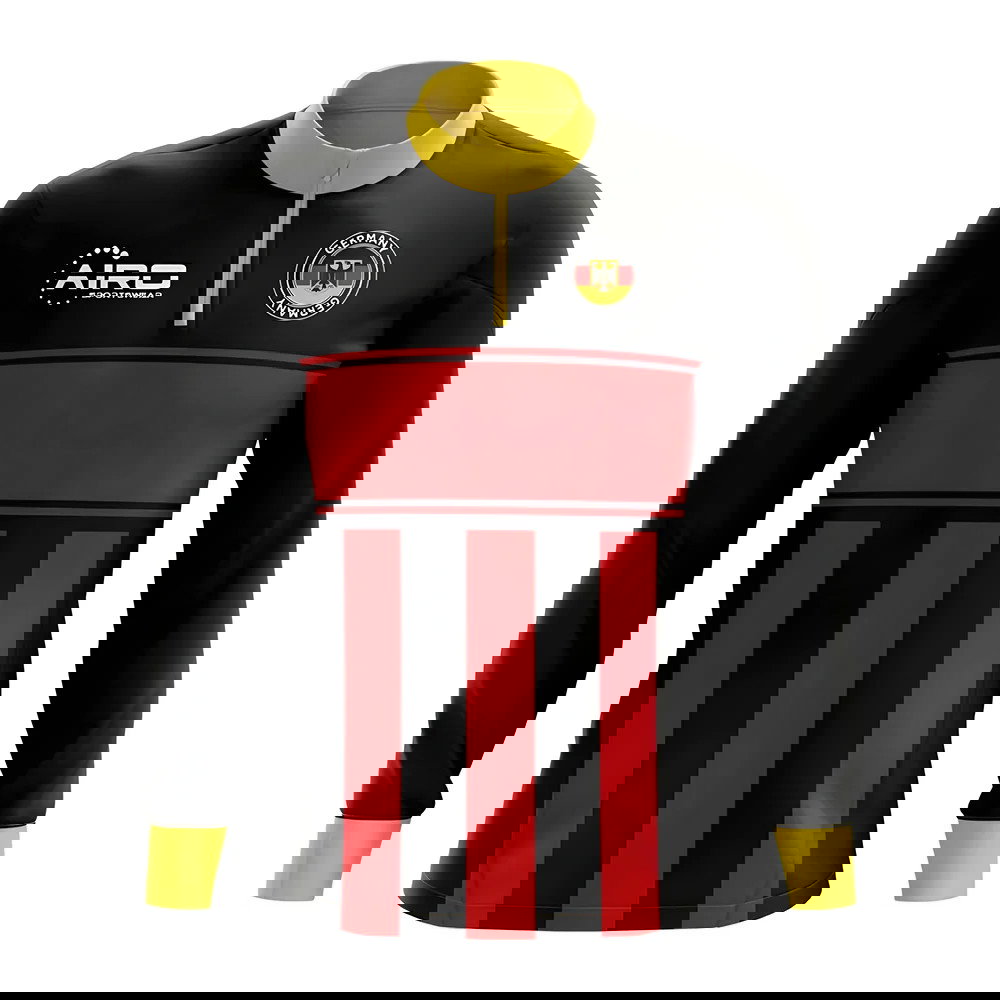 Germany Concept Football Half Zip Midlayer Top (Black-Red)