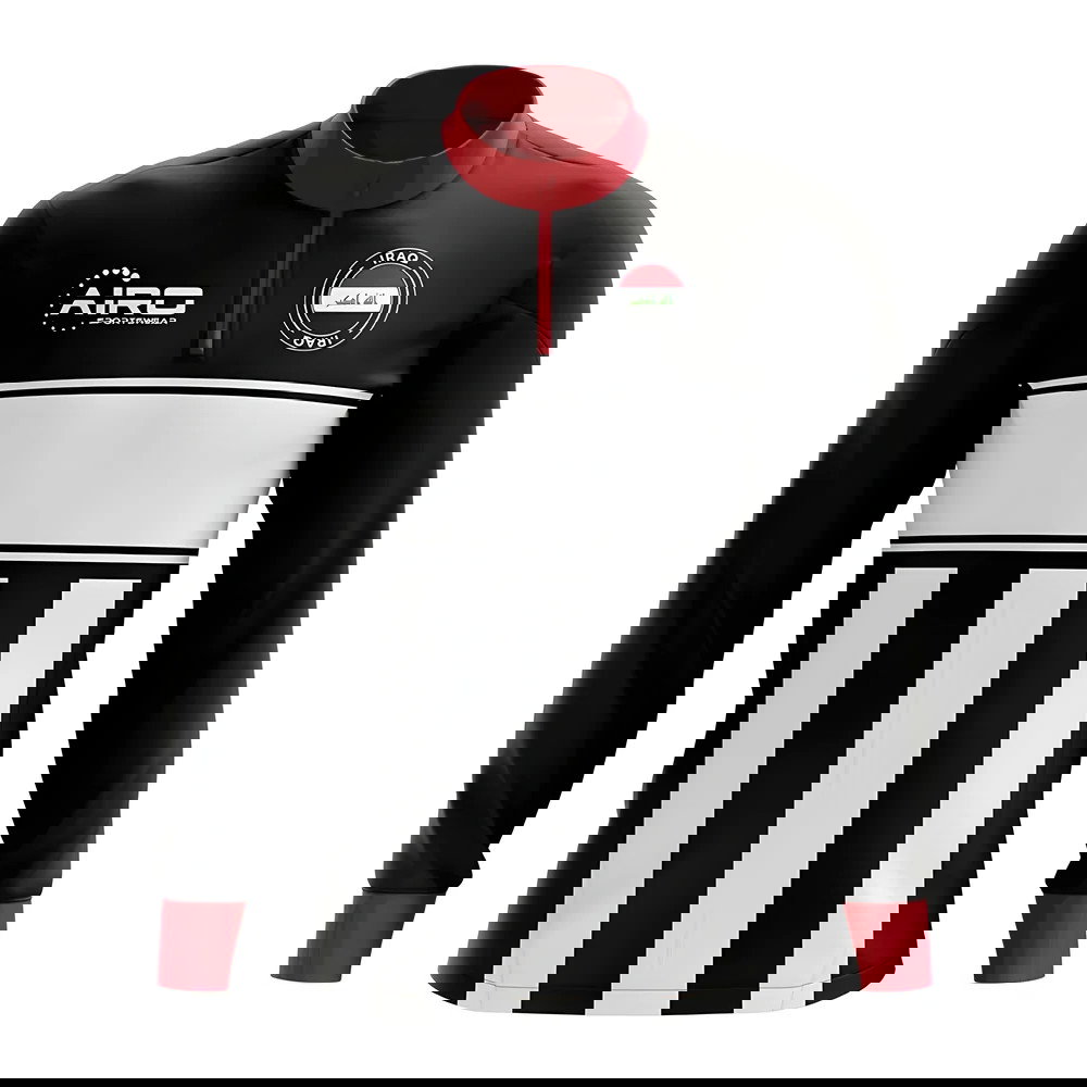 Iraq Concept Football Half Zip Midlayer Top (Black-White)