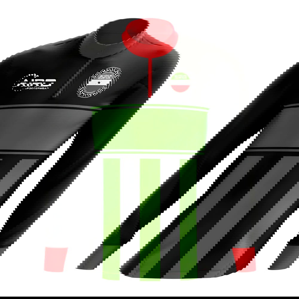 Somaliland Concept Football Half Zip Midlayer Top (Black-Green)