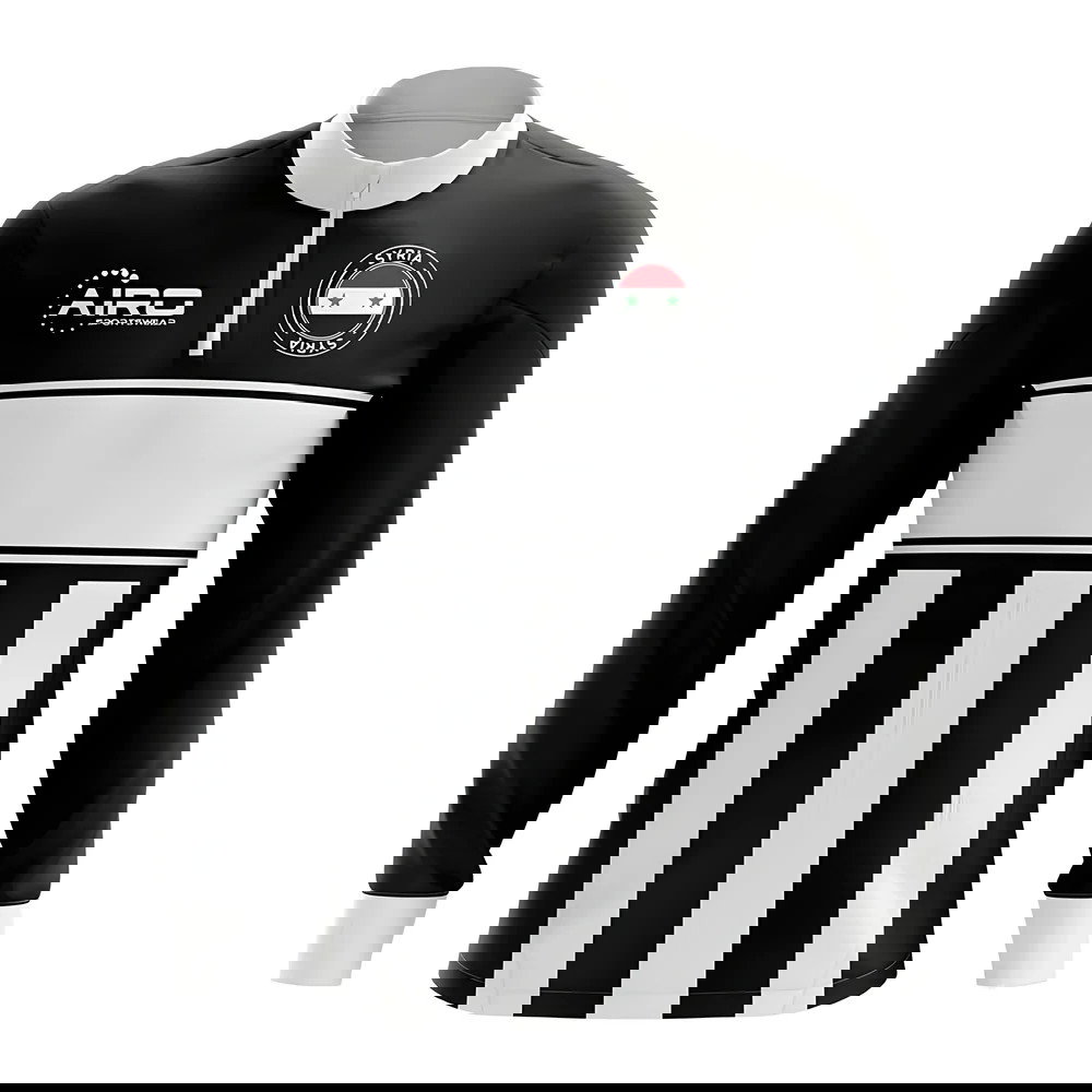 Syria Concept Football Half Zip Midlayer Top (Black-White)