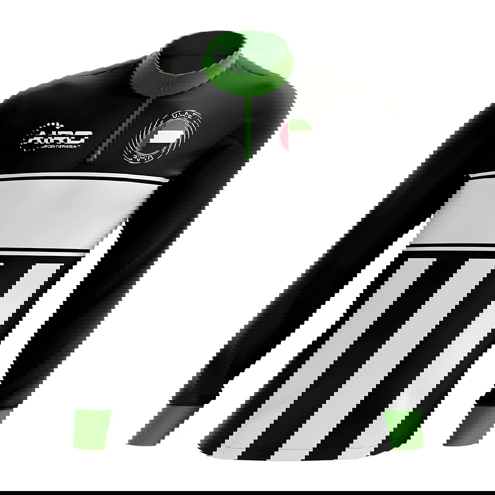 UAE Concept Football Half Zip Midlayer Top (Black-White)