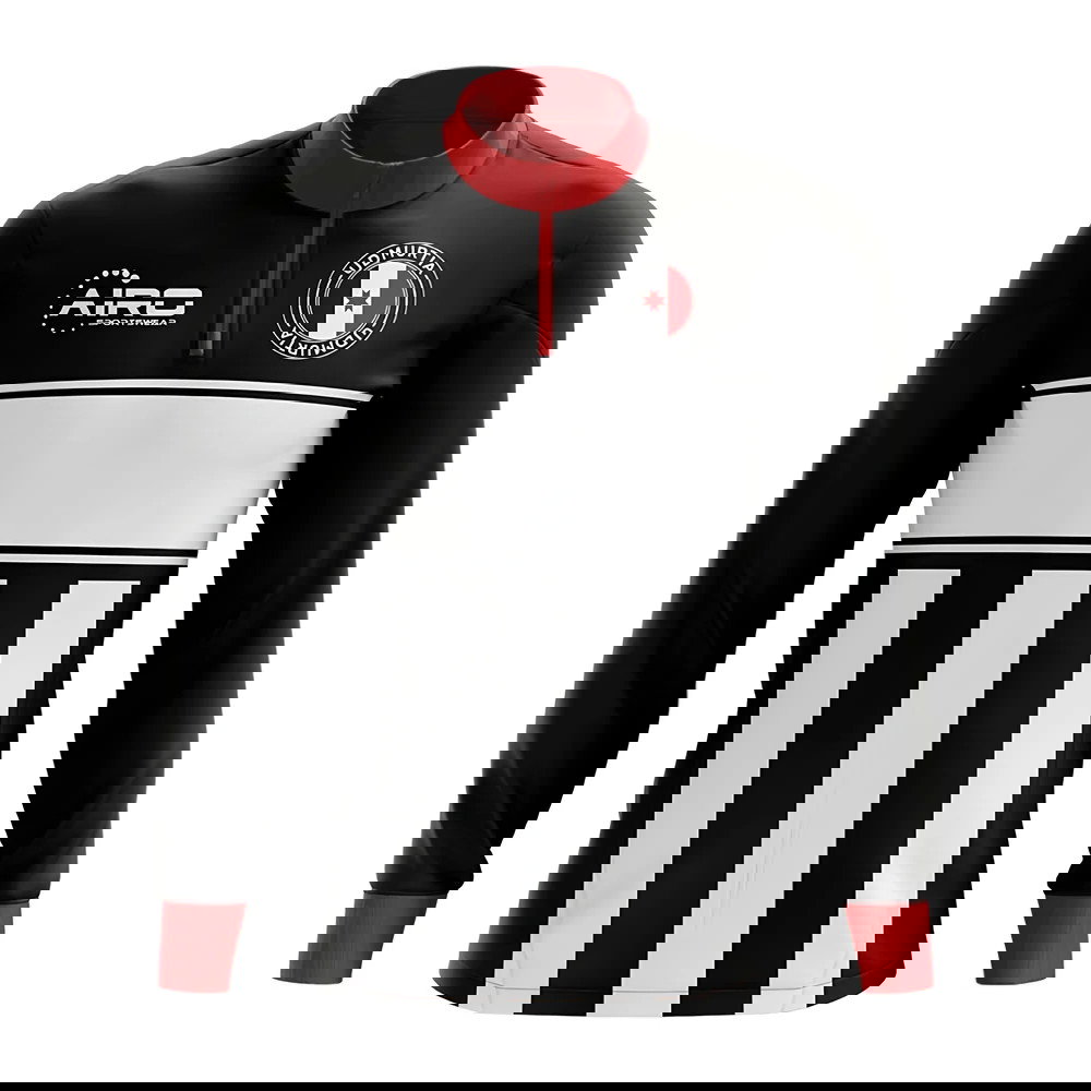 Udmurtia Concept Football Half Zip Midlayer Top (Black-White)