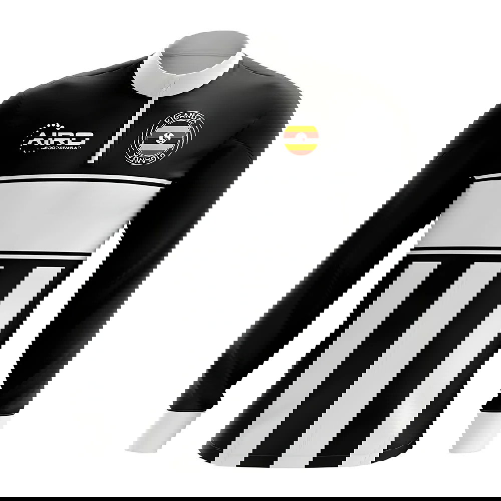 Uganda Concept Football Half Zip Midlayer Top (Black-White)