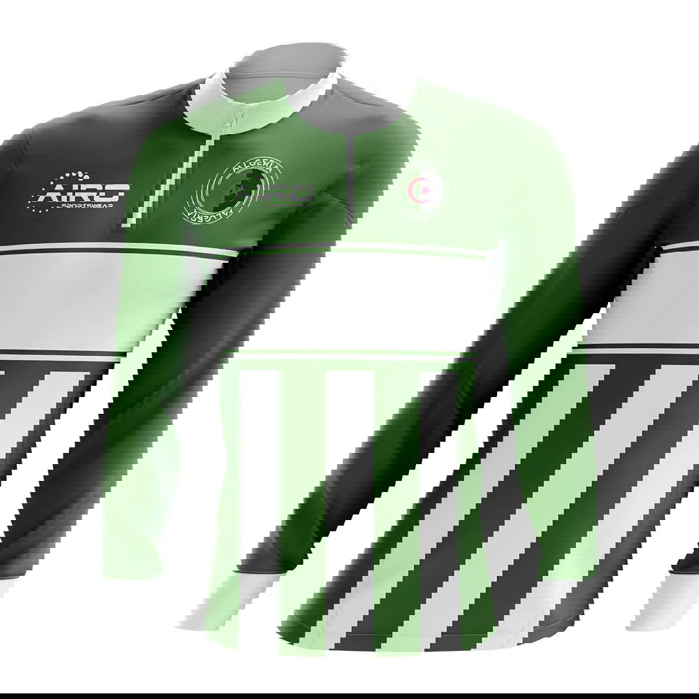 Algeria Concept Football Half Zip Midlayer Top (Green-White)