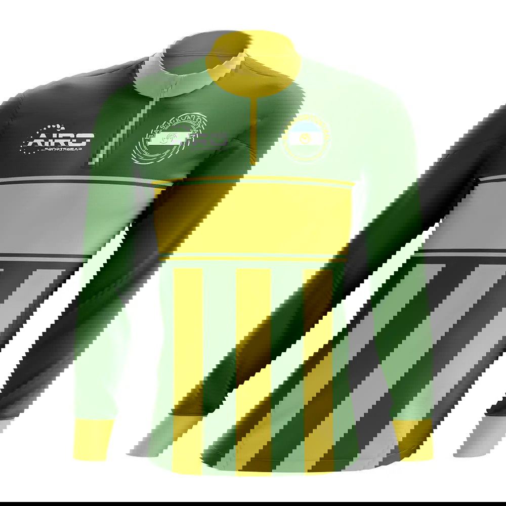 Bashkortostan Concept Football Half Zip Midlayer Top (Green-Yellow)