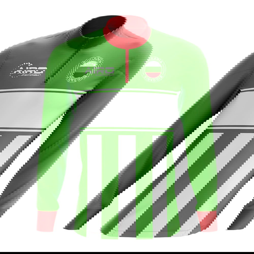 Bulgaria Concept Football Half Zip Midlayer Top (Green-White)