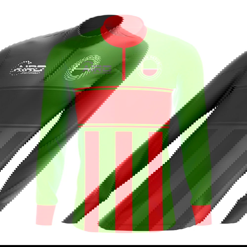 Chechen Republic Concept Football Half Zip Midlayer Top (Green-Red)