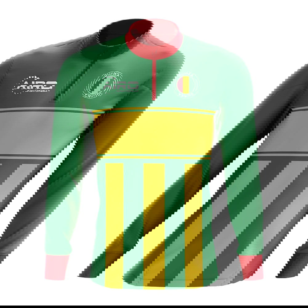 Guinea Concept Football Half Zip Midlayer Top (Green-Yellow)