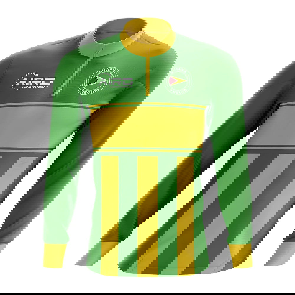Guyana Concept Football Half Zip Midlayer Top (Green-Yellow)