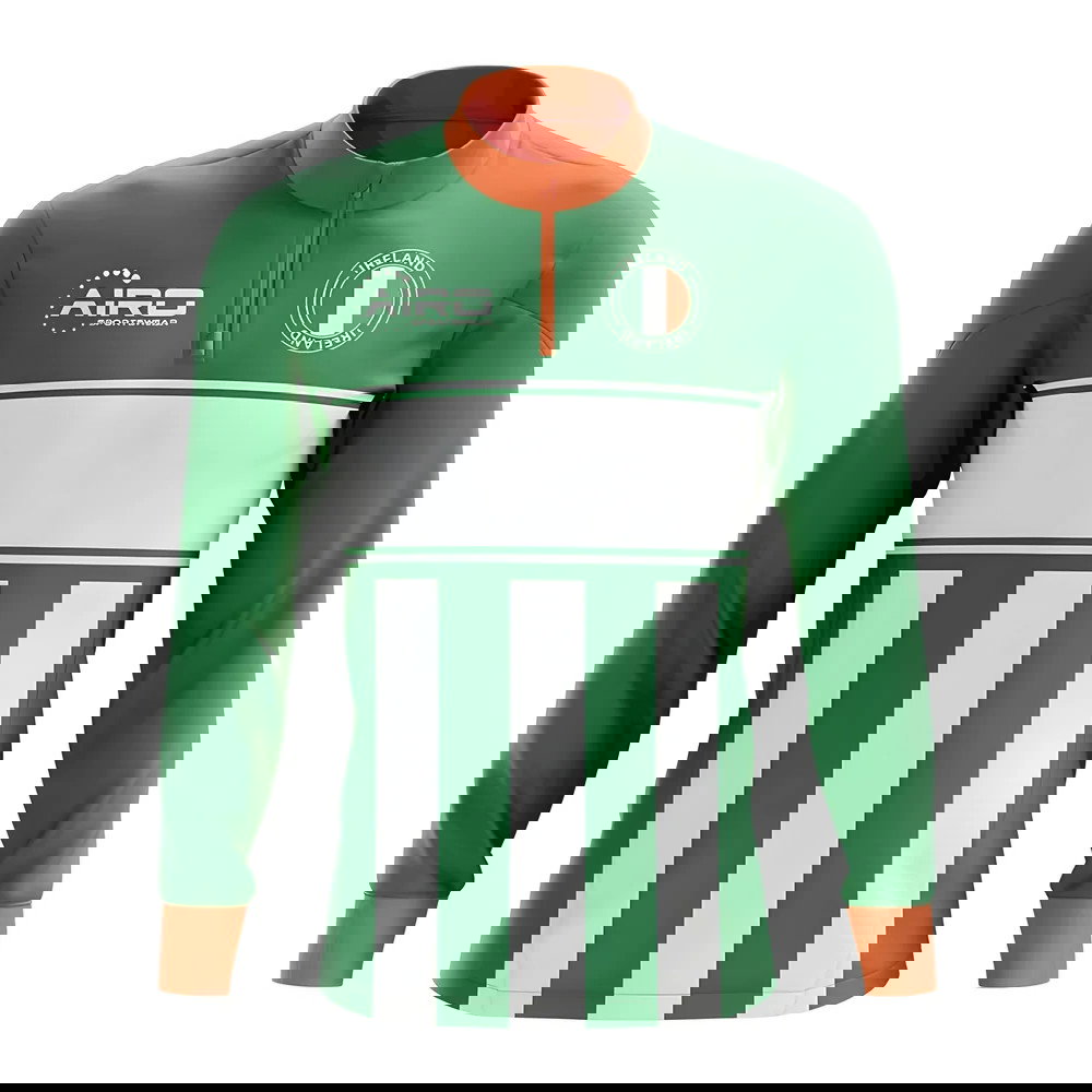 Ireland Concept Football Half Zip Midlayer Top (Green-White)