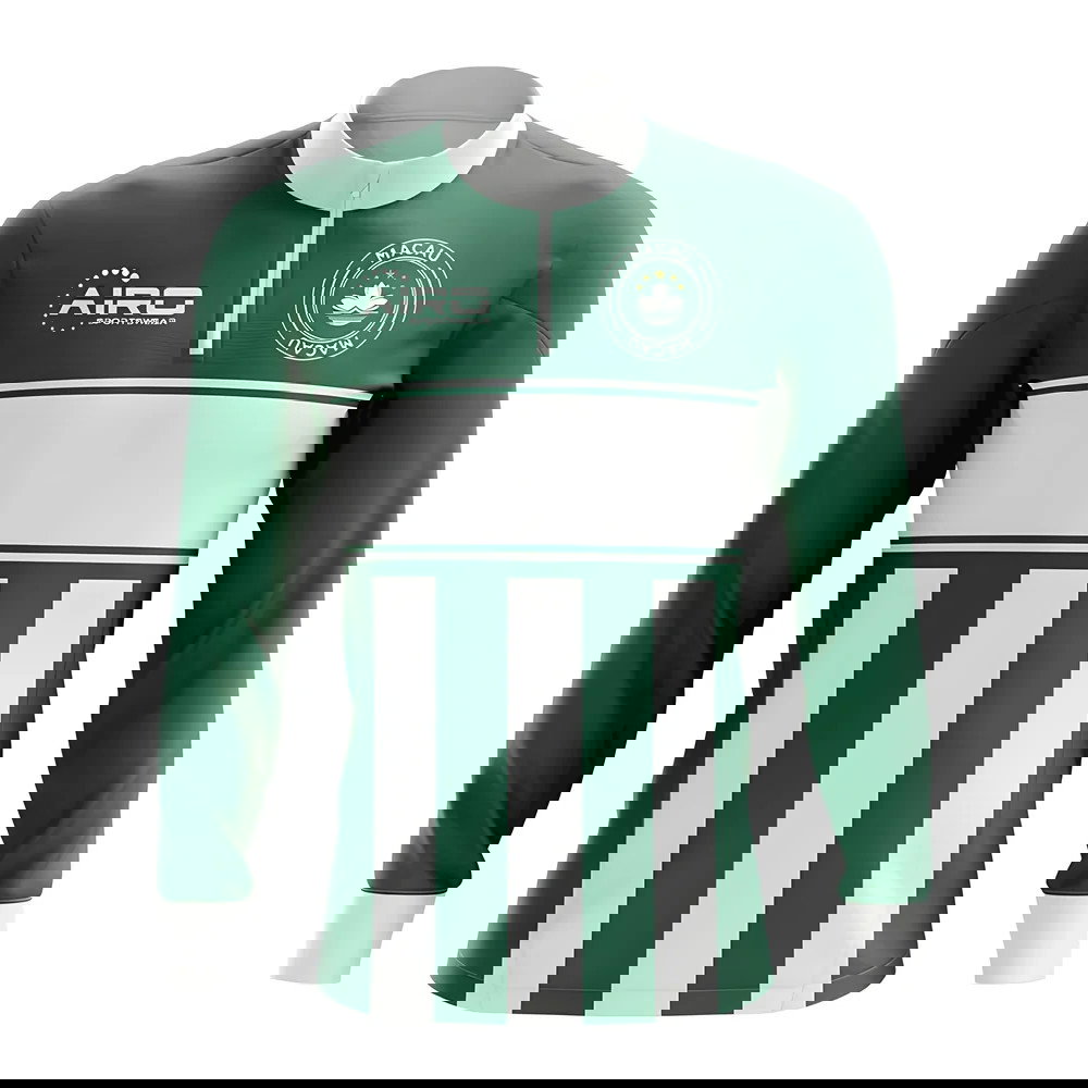 Macau Concept Football Half Zip Midlayer Top (Green-White)